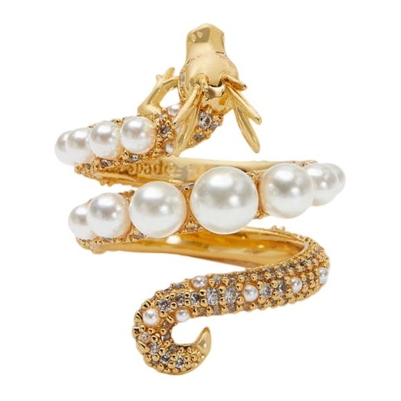 KATE SPADE • Dazzling Dragon Wrap Gold Pearl Ring - Picture 3 of 8
